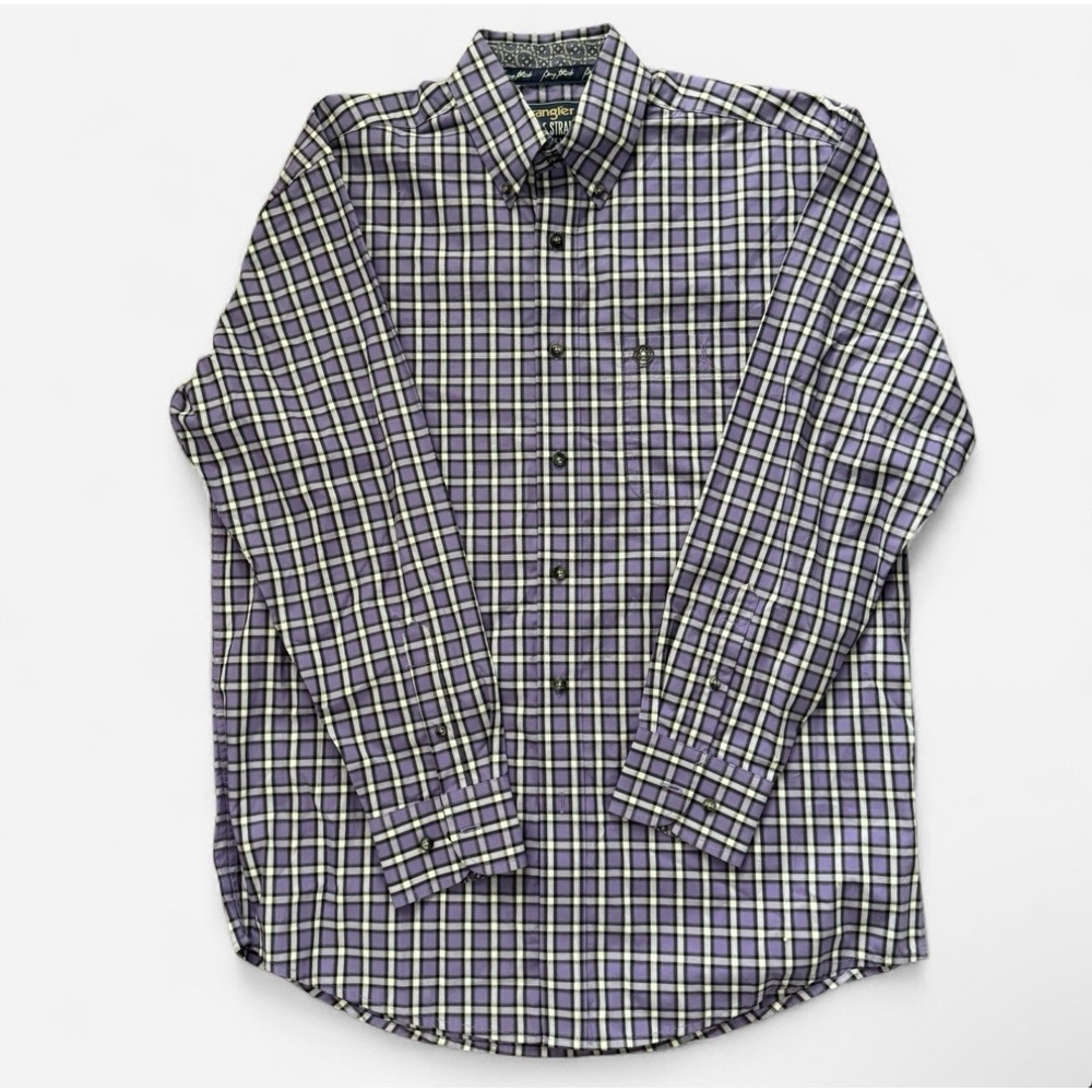 Wrangler George Strait Collection Purple Plaid Shirt Men's XL Western Pearl Snap